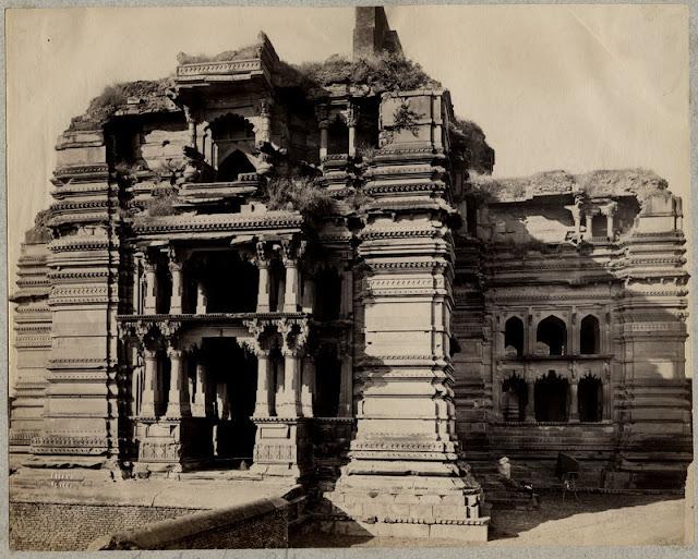 Ancient Hindu Temple at Vrindavan - c1870's