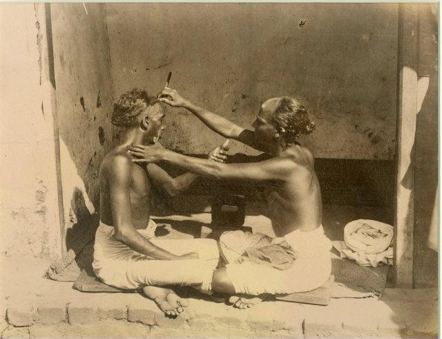 A Berber Servicing his Customer - India c1870