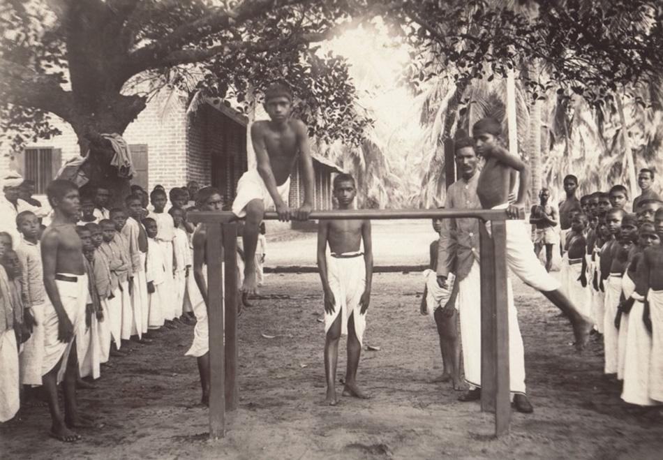 Boys Learning Martial Art (Gusthi and Kalari) - Kerala 1905