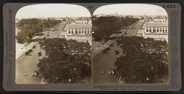 Chowringhee Road (Esplanade at left) looking north over Calcutta (Kolkata) - 1903