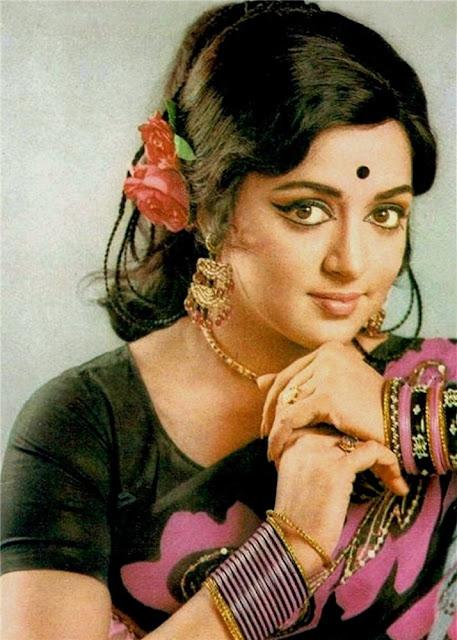 Colour Portrait of Hema Malini, an Indian actress, director and producer - c1970's