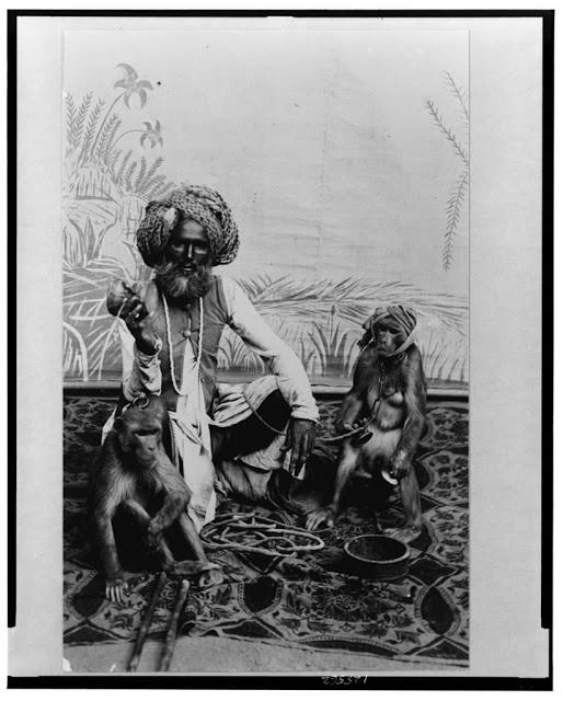 Fakir with monkeys - Date Unknown