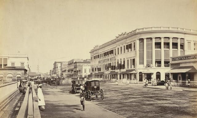 Great Eastern Hotel and Old Court House Street - Calcutta (Kolkata) 1865