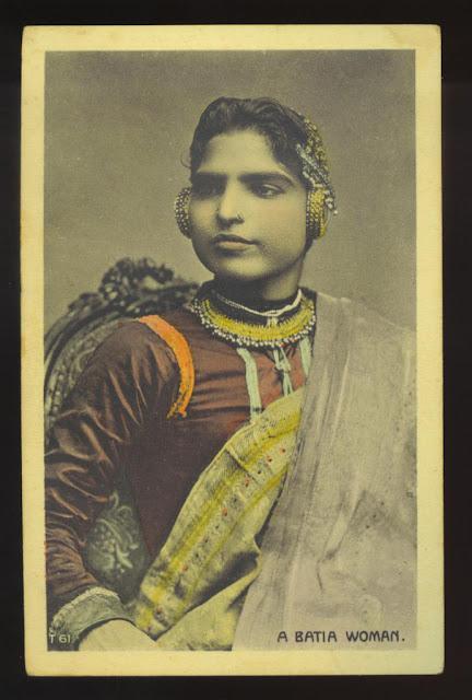 Hand Coloured Post Card of a Bhatia Woman with Jewelry - c1910's