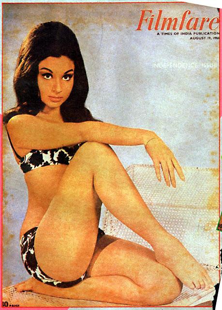 Hindi Movie Actress Sharmila Tagore in Bikini - Filmfare Magazine 1966