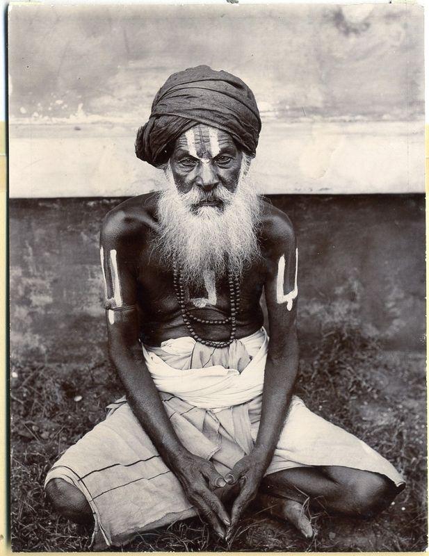 Hindu Holy Man (Sadhu) - Silver Gelatin Photograph