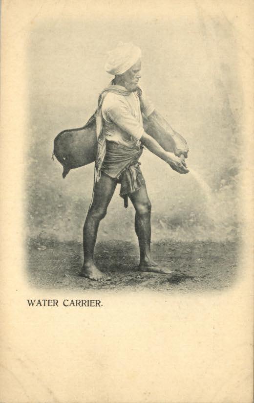 Indian Water Carrier - 1905 Postcard