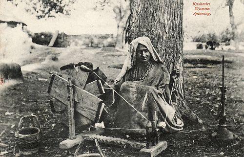 Kashmiri Woman Spinning - 1910's