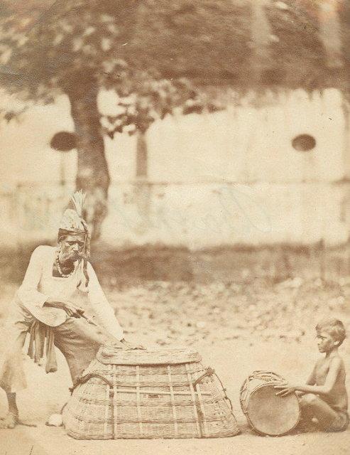 Magician showing Indian Basket Trick - c1870