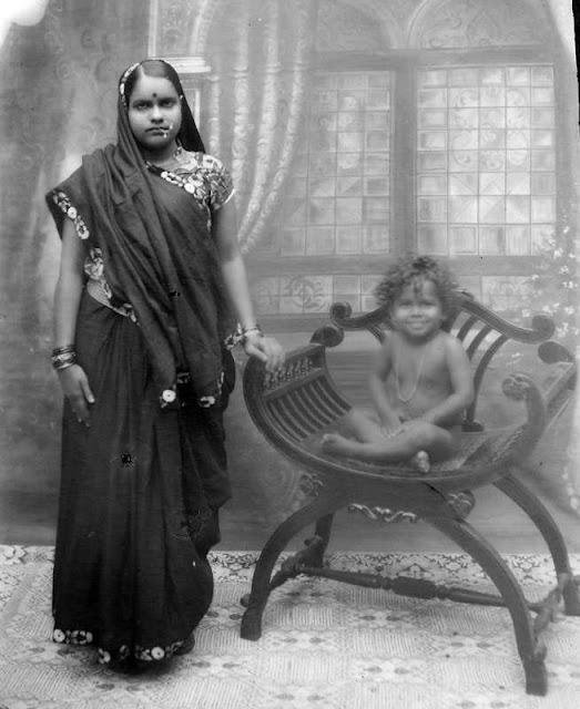 Mother with her Child - 1930s Glass Plate Negative