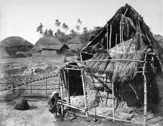 Pariah woman in front of a Hut near Calcutta (Kolkata) - 1851