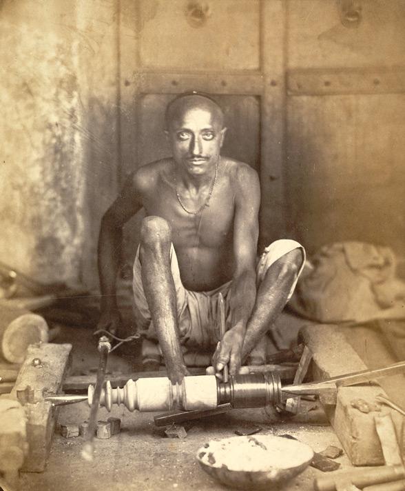 Photograph of a Lacquer Worker and Turner - 1873