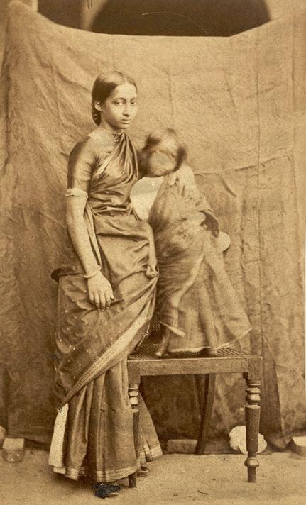 Photograph of a South Indian woman and child, from the Archaeological Survey of India Collections - 1867