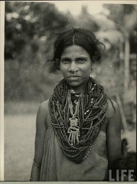 Portrait of an Indian Tribal Woman in Costume