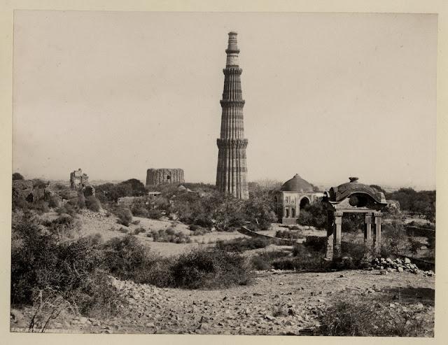 Qutb Minar and other Historical Monuments - Delhi 1870's