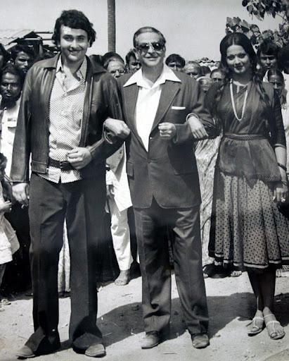 Randhir Kapoor, Raj Kapoor and Rekha - c1970's