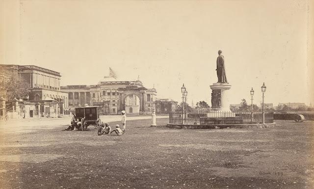 The Bentinck Statue and Government House - Calcutta (Kolkata) 1860's