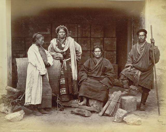 Two Bhutia Couples at Darjeeling - 1865