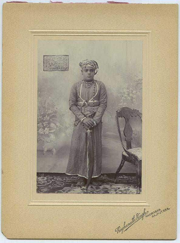 Vintage Photograph of a Young Prince of Rajputana Raghunath Singh - 1900's